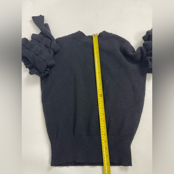 Line + Dot Black Ruffle Sleeve Knit Sweater. Size XS - Picture 5 of 9